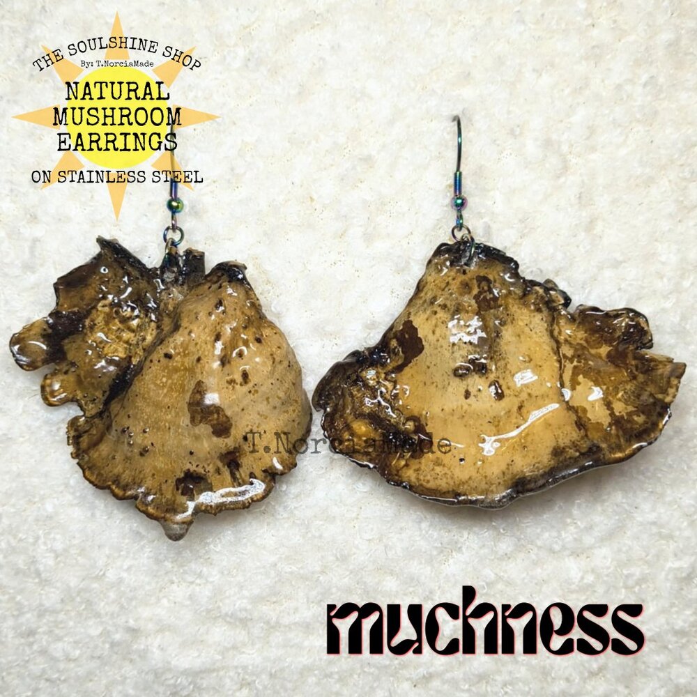 Muchness Natural Mushroom Earrings
